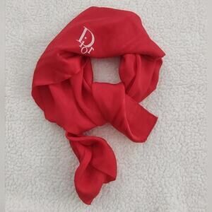 Dior vintage silk logo scarf 27"